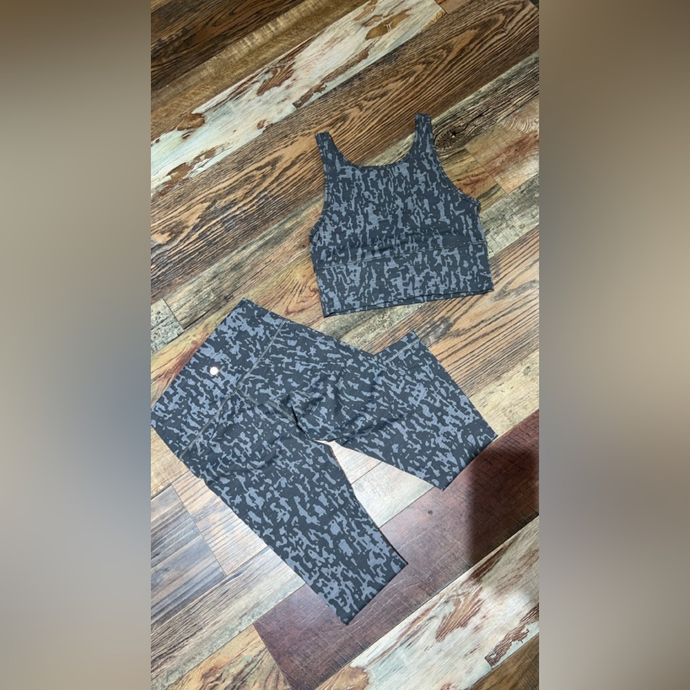 lululemon athletica Black Patterned Leggings and Top
